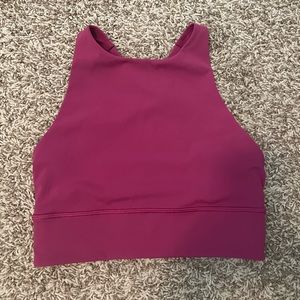 Lululemon- High-Neck Bra, Magenta, Size 6
